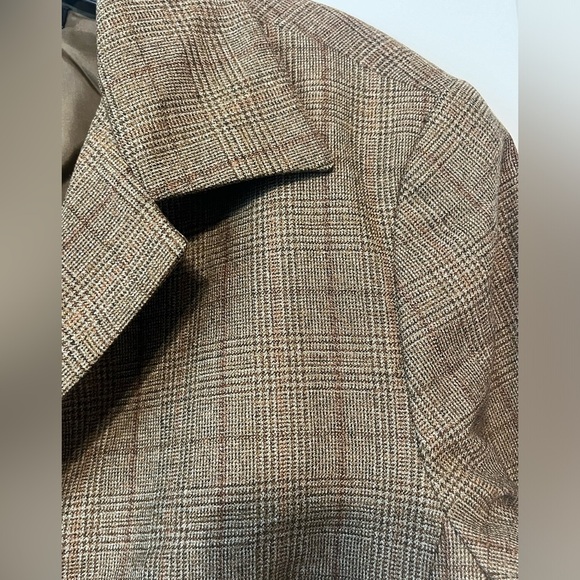 Lafayette 148 New York Brown Tan Plaid Virgin Wool Academy Blazer Jacket size 12 - Picture 4 of 8